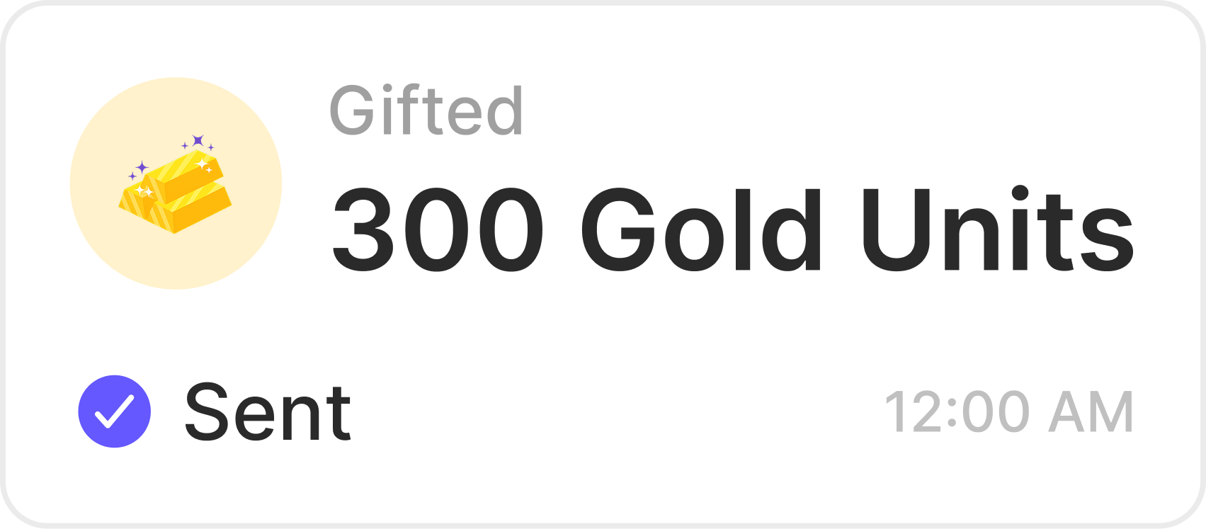Gold Units Card UI